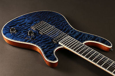 Mayones Regius 7 String Electric Guitar Trans Blueburst Bare