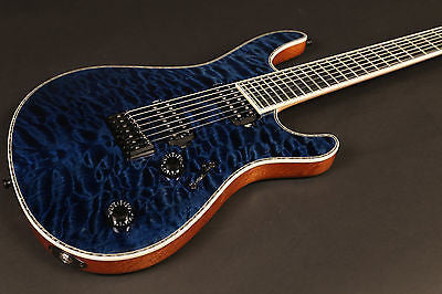 Mayones Regius 7 String Electric Guitar Trans Blueburst Bare